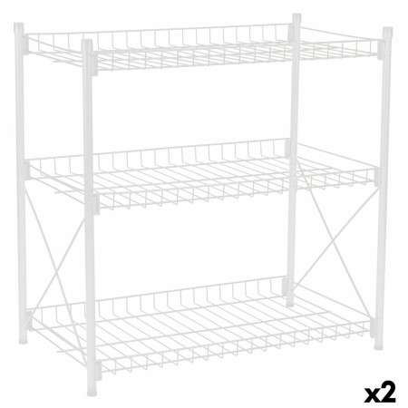 Scaffale Confortime Metallo Bianco 52 x 34 x 55 cm (2 Unità)