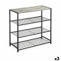 Scaffale Confortime Nero Metallo 60 x 30 x 63,5 cm (3 Unità)