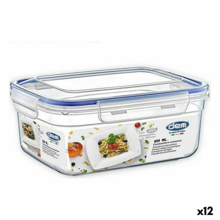 Porta pranzo Ermetico Dem Rettangolare 800 ml 17 x 13 x 8 cm (12 Unità)