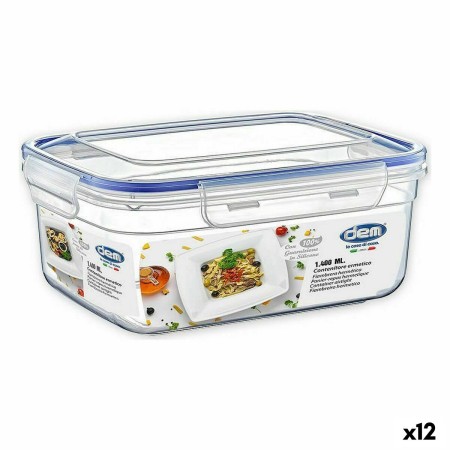 Porta pranzo Ermetico Dem Rettangolare 1,4 L 20 x 15 x 9 cm (12 Unità)