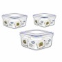 Set di scatole porta pranzo Dem Ermetico 3 Pezzi 500 ml 18 x 18 x 10 cm (6 Unità)