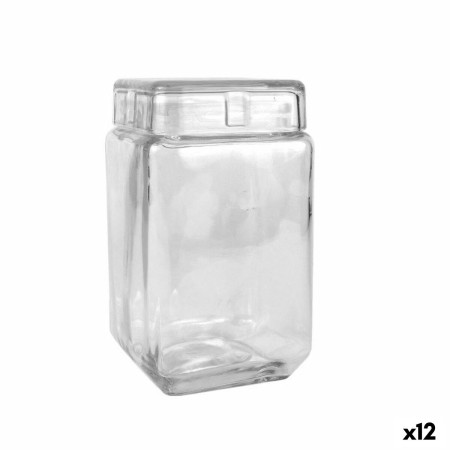 Vaso La Mediterránea Quadrato Vetro 1,6 L 11 x 11 x 18,5 cm (12 Unità)