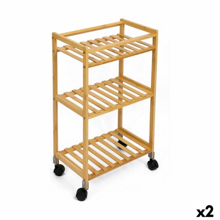 Carrello per Verdure Confortime Naturale Bambù 40 x 25 x 70 cm (2 Unità)