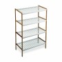 Scaffale Confortime Bianco Marrone 4 Mensole Bambù 70 x 35 x 100 cm (2 Unità)