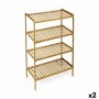 Scaffale Confortime Marrone 4 Mensole Bambù 70 x 35 x 100 cm (2 Unità)