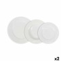 Set di Stoviglie La Mediterránea Aneto Bianco Rotonda 12 Pezzi (2 Unità)