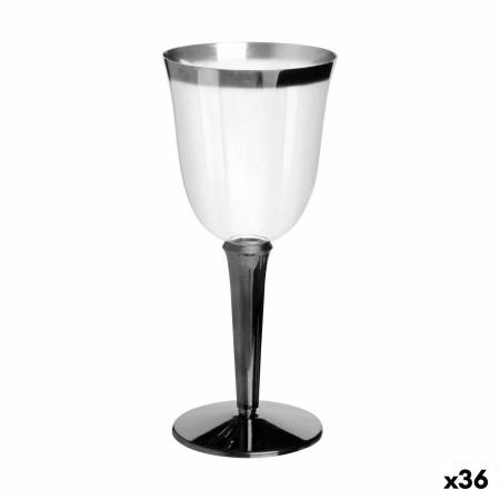 Set di calici riutilizzabili Algon Vino Argentato 3 Pezzi 250 ml (36 Unità)