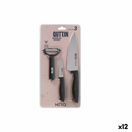 Set da Cucina Quttin Nero Nero 3 Pezzi (12 Unità)