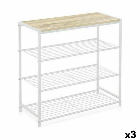 Scaffale Confortime Bianco Legno Metallo 60 x 30 x 63,5 cm (3 Unità)