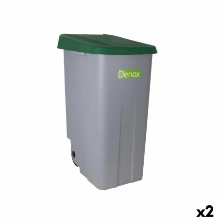 Secchio Spazzatura con Ruote Denox 110 L Verde 58 x 41 x 89 cm (2 Unità)