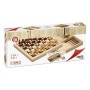 Set 3 Giochi da Tavolo Cayro 648 Legno 29 x 29 cm 3 in 1 Scacchi Backgamon Dama