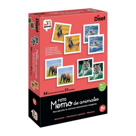 Gioco Educativo Diset Memo Photo Animales 54 Pezzi