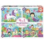 Set di 4 Puzzle Educa 18905 Fantasia