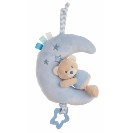 Peluche con Sonagli Azzurro Orso Luna Velluto 25 cm 25cm