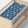 Lenzuolo con angoli HappyFriday LE PETIT PRINCE Multicolore Blu scuro 60 x 120 x 14 cm Aereo