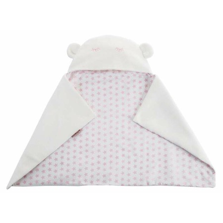 Coperta per Neonato Reversibile Con cappuccio 90 x 66 cm Stelle