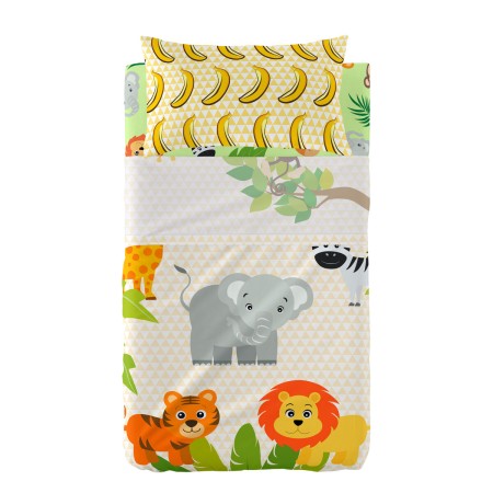 Set di Lenzuola HappyFriday Mr Fox Wild Multicolore Culla Neonato 2 Pezzi