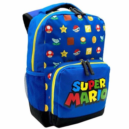 Zaino Scuola Super Mario Azzurro 35 x 24 x 12 cm