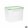 Porta pranzo Ermetico Quid Greenery Trasparente Plastica (3,7 L) (Pack 4x)