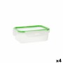 Porta pranzo Quid Greenery 1 L Trasparente Plastica 13 x 18 x 6,8 cm - 1 L (4 Unità) (Pack 4x)