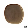 Piatto da pranzo Bidasoa Ikonic Marrone Ceramica 26,5 x 25,7 x 1,5 cm (4 Unità) (Pack 4x)