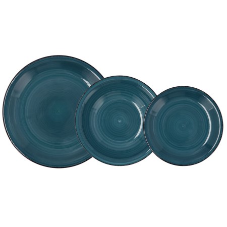 Set di Stoviglie Quid Zafiro Vita 18 Pezzi Azzurro Ceramica