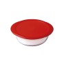 Porta Pranzo Rotondo con Coperchio Ô Cuisine Cook & Store 21 x 21 x 7 cm Rosso 1,1 L Silicone Vetro (5 Unità)