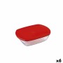 Portapranzo Rettangolare con Coperchio Ô Cuisine Cook&store Ocu Rosso 400 ml 17 x 10 x 5 cm Vetro Silicone (6 Unità)