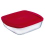 Portapranzo Rettangolare con Coperchio Ô Cuisine Cook&store Ocu Rosso 2,5 L 28 x 20 x 8 cm Silicone Vetro (5 Unità)