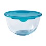 Porta Pranzo Rotondo con Coperchio Pyrex Cook & Store 16 x 16 x 10 cm Azzurro 1 L Silicone Vetro (3 Unità)