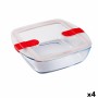 Porta pranzo Ermetico Pyrex Cook & Heat 25 x 22 x 7 cm 2,2 L Trasparente Vetro (4 Unità)