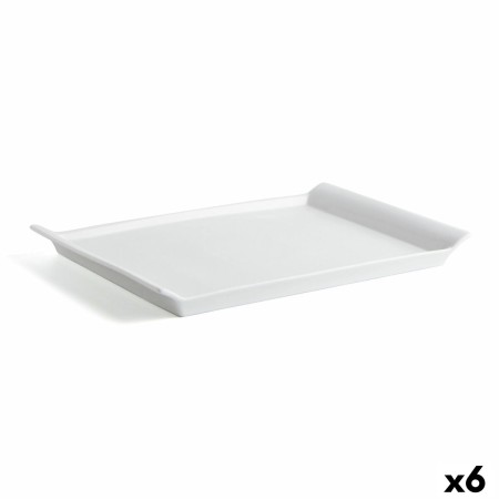 Teglia da Cucina Quid Gastro Fresh Rettangolare Ceramica Bianco (36 x 25 cm) (6 Unità)