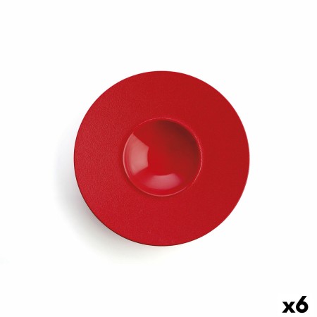 Piatto Fondo Ariane Antracita Ceramica Rosso (Ø 28 cm) (6 Unità)