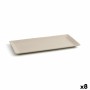 Vassoio per aperitivi Quid Mineral Gres Beige Ceramica 15 x 30 cm (8 Unità)