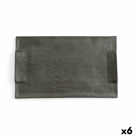 Vassoio per aperitivi Quid Mineral Gres Nero Ceramica 30 x 18 cm (6 Unità)