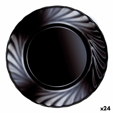 Piatto da Dolce Luminarc Trianon Nero Vetro (Ø 19,5 cm) (24 Unità)