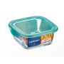 Porta Pranzo Quadrato con Coperchio Luminarc Keep'n Lagon 15,6 x 6,6 cm Turchese 1,22 L Vetro (6 Unità)