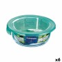 Porta Pranzo Rotondo con Coperchio Luminarc Keep'n Lagon Turchese 420 ml 11,5 x 5,4 cm Vetro (6 Unità)