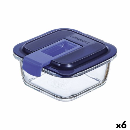 Porta pranzo Ermetico Luminarc Easy Box Azzurro Vetro (380 ml) (6 Unità)