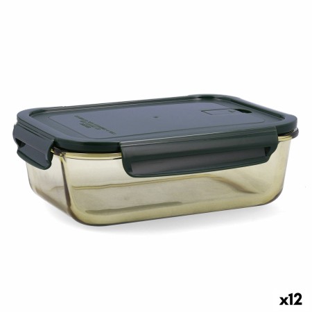 Porta pranzo Ermetico Bidasoa Infinity Rettangolare 1,5 L Giallo Vetro (12 Unità)