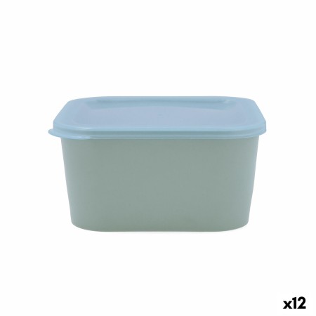 Porta Pranzo Quadrato con Coperchio Quid Inspira 1,3 L Verde Plastica (12 Unità)