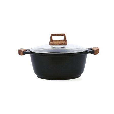 Casseruola con coperchio Quid Karbon Alluminio fuso Nero 20 cm