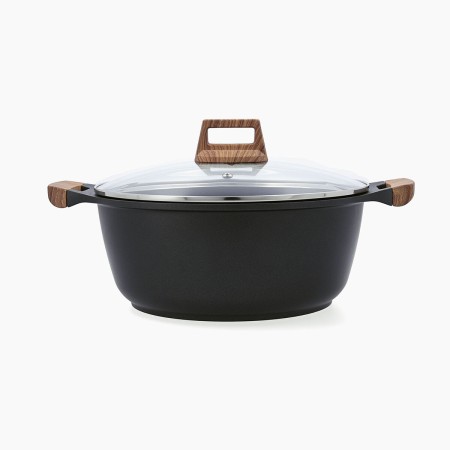 Casseruola con coperchio Quid Karbon Alluminio fuso Nero 24 cm