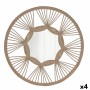 Specchio da parete Vinthera Moa Rattan Naturale 59 cm (4 Unità)