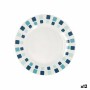 Piatto da Dolce Quid Simetric Azzurro Ceramica 19 cm (12 Unità)