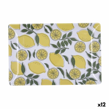 Vassoio per aperitivi Quid Sicilia Multicolore Bioplastica Limone 30 x 20 x 2 cm (12 Unità)