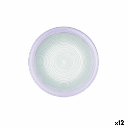 Piatto Fondo Quid Kaleido Verde Viola Ceramica 21,5 cm (12 Unità)