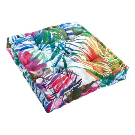 Cuscino DKD Home Decor 8424001666423 Oceano Poliestere Alluminio Multicolore Tropicale Foglia della pianta (43 x 43 x 7 cm)