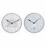 Orologio da Parete DKD Home Decor Azzurro Rosa Legno Metallo Plastica Legno MDF Per bambini Uccello 24 x 3 x 24 cm (2 Unità)