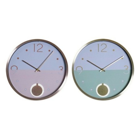 Orologio da Parete DKD Home Decor Alluminio Cristallo 30 x 5 x 30 cm (2 Unità) (12 Unità) (2 pcs)